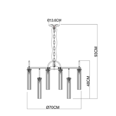 Подвесная люстра Arte Lamp BORGIA A4088LM-12AB, 12хG9