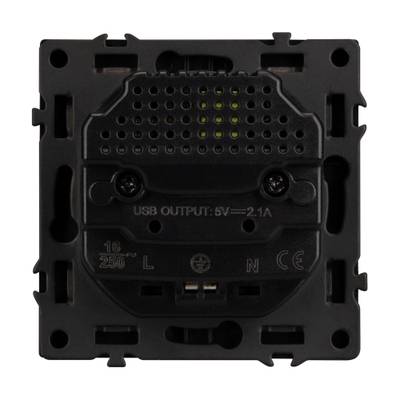 Механизм розетки с USB зарядкой SCT-NOBE-MUAA-SFPL-BK (230V, 16A) (Arlight, -)