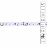 Светодиодная лента 24V 9,6W/m 6000К 5м Arte Lamp TAPE A2412008-03-6K, LED