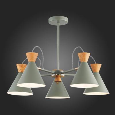 SLE125112-05 Люстра потолочная Серый, Золотой/Серый, Темное дерево E14 5*40W