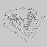Угол-соединитель 45° Exility встраиваемый под ГКЛ 12,5мм, черный, TRA034CLS-42.12B. TM Maytoni