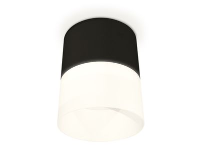 Комплект накладного светильника с акрилом XS8111002 SBK/FR черный песок/белый матовый GX53 (C8111, N8402)