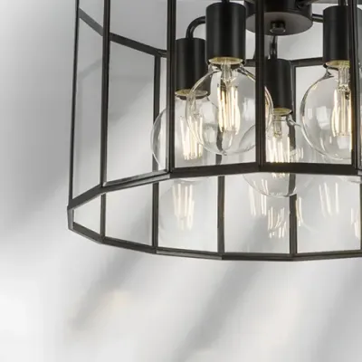 798257 Люстра GENNI 5х40W E27 ЧЕРНЫЙ МАТОВЫЙ/ПРОЗРАЧНЫЙ Lightstar