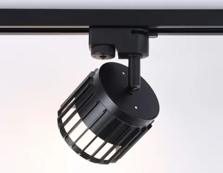 Трековый однофазный светильник со сменной лампой GL5349 BK черный GX53 D100*80