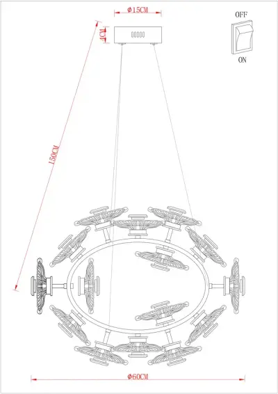 Подвесная люстра Arte Lamp CHERISH A2097LM-90GO, 1хLED