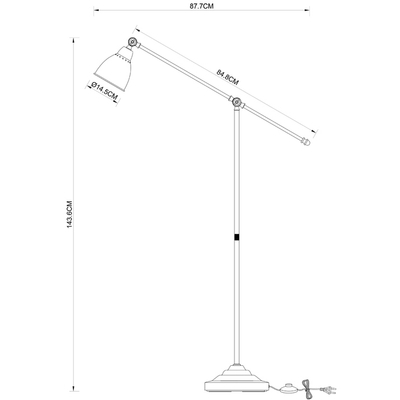 Торшер Arte Lamp BRACCIO A2054PN-1WH, 1хE27