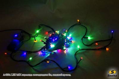 A-019A LED MIX гирлянда светодиодная 5м, зеленый провод