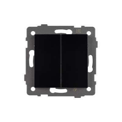 Механизм выключателя двухклавишный непроходной SWT-MK02-PL-BK-V (250V, 10A) (Arlight, -)