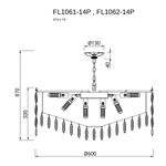 Люстра подвесная The Empress Gold FL1061-14P, E14х14