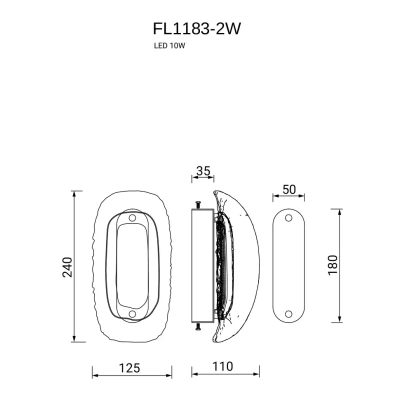 Бра Nobilta FL1183-2W, LED