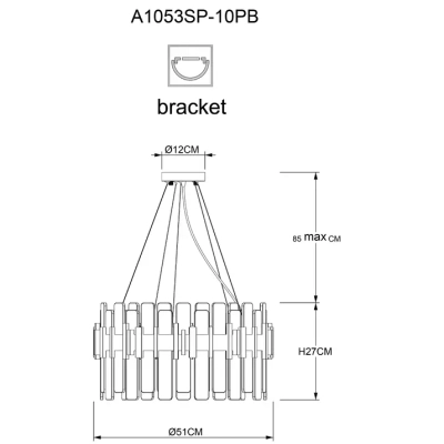 Подвесная люстра Arte Lamp ALYA A1053SP-10PB, 10хG9