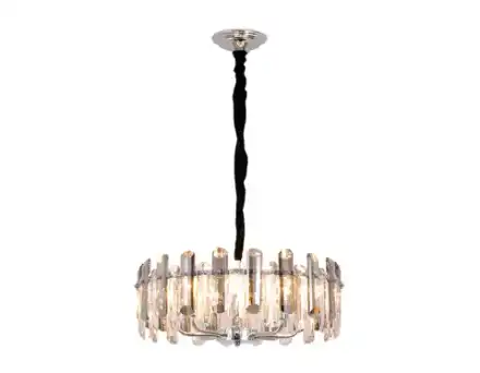 Подвесная хрустальная люстра TR5303/8 CH/SM хром/дымчатый E14/8 max 40W D500*615