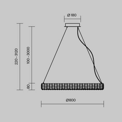 Подвесной светильник Castello 3000К 40Вт, MOD335PL-L40CH3K. TM Maytoni