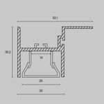 Алюминиевый профиль для натяжного потолка 52x35, ALM012S-2M. TM Maytoni