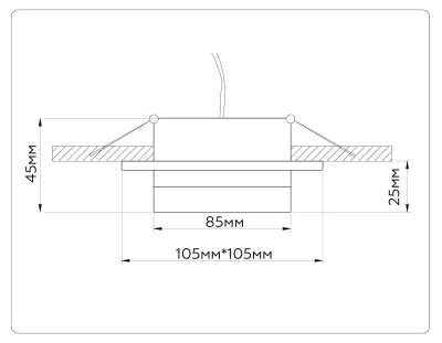 Светильник встраиваемый TN52421 WH/FR белый/белый матовый GX53 max 12W 105*105*45