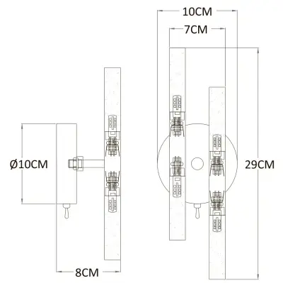 Бра Arte Lamp Ramona A7410AP-4PB, 4хG4