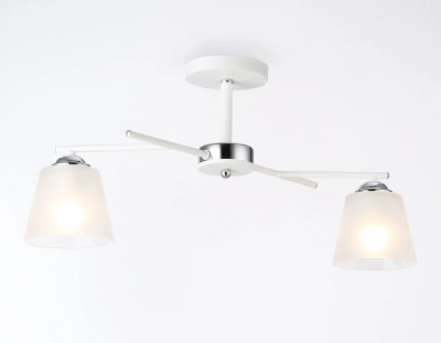 Светильник подвесной TR303201/2 WH/CH/FR белый/хром/белый матовый E27*2 max 60W 470*370*260
