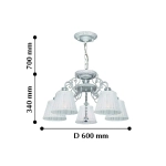 Подвесная люстра Amanda 2150-5PC, 5*E14*40W. ТМ F-Promo