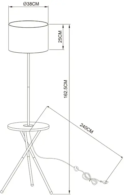 Торшер Arte Lamp COMBO A2070PN-1BK, 1хE27