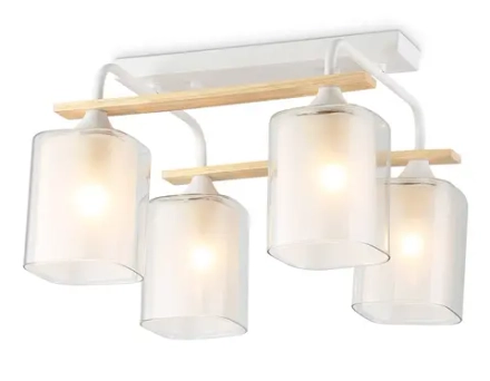 Светильник потолочный TR3033246/4 WH/WD белый/дерево E27/4 max 60W 340*340*245