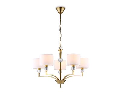 Светильник подвесной LH71131/5 BS/WH латунь/белый E14/5 max 40W D660*880