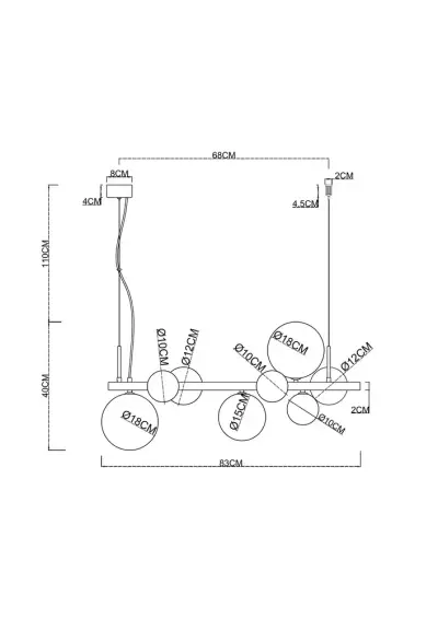 Подвесная люстра Arte Lamp VINCENT A7790SP-8GO, 8хG9
