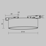 Трековый светильник Зон / Zon Levity 4000К 12Вт 100°, TR189-1-12W4K-BW. TM Maytoni