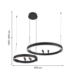 Подвесная люстра Slinga 4474-2P, LED*53W + LED*33W + 4*LED*3W, 2075LM, 3000-6500K. ТМ F-Promo