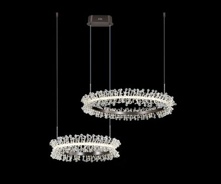 08245,12PA Люстра диммируемая Лаура матовый никель w90*60 (d40+60) h150 Led 60W (4000K) с пультом ДУ
