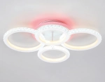 Светильник потолочный светодиодный с RGB подсветкой и пультом FA9524/2+2 WH белый 92W 6400K/3000K+RGB 560*370*110 (ПДУ РАДИО 2.4G)