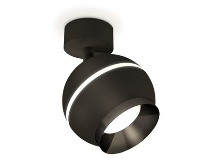 Комплект поворотного светильника с дополнительной подсветкой XM1102001 SBK/PBK черный песок/черный полированный MR16 GU5.3 LED 3W 4200K (A2210, C1102, N7031)