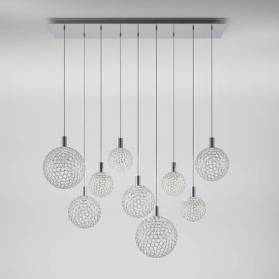 Подвесной светодиодный светильник с металлическими плафонами 90353/9 хром