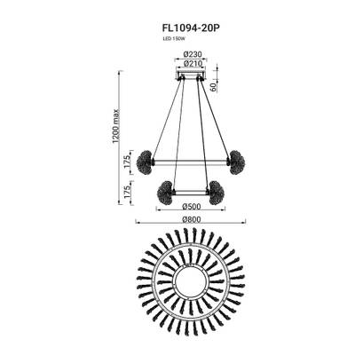 Люстра подвесная Marine FL1094-20P, LED