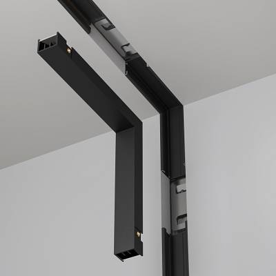 Коннектор угловой внутренний, встраиваемый под ГКЛ 12,5 мм Basity, черный, TRA172ICL-12B. TM Maytoni