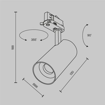 Трековый светильник Focus Led Trinity 2700-5000K 20Вт 36°, TR197-3-20WCCT-M-B. TM Maytoni