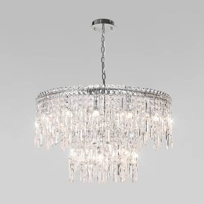 Умная подвесная люстра с прозрачным хрусталем 60160 хром