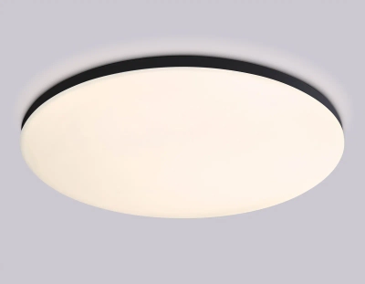 Потолочный светодиодный светильник с Wi-Fi Яндекс Алисой/Tuya/Smart Home/Alexa FZ2006 BK черный IP54 30W 3000K-6500K+RGB D450*60 (ПДУ ИК)