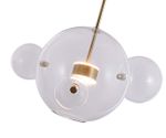 07545-4,21(36) Подвес Галла прозрачный (цвет корпуса латунь) w40*45 h200 Led 14W (3000К)