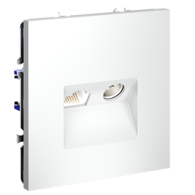 VLS060702 Розетка телевизионная встраиваемая VOLTUM S70 TV+RJ45 кат. 6, (белый матовый). (ТМ Maytoni)