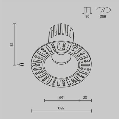 Встраиваемый светильник Dip Hight 2700K 9Вт 9° DL124-10W-2.7K-TRS-W. TM Maytoni