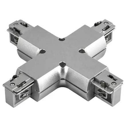 504149 Соединитель трековый трехфазный BARRA X-образный СЕРЫЙ Lightstar