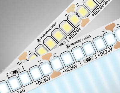 Светодиодная лента GS3503 2835 240Led /22W m/ 24V IP20 6500K/ 5000*10*1.2mm/ кратность резки 25mm (2 конт.)