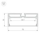 Профиль с экраном SL-LINE-7532-2000 ANOD (Arlight, Алюминий)