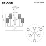 SL1240.303.06 Люстра подвесная ST-Luce Латунь/Дымчатый E27 6*60W