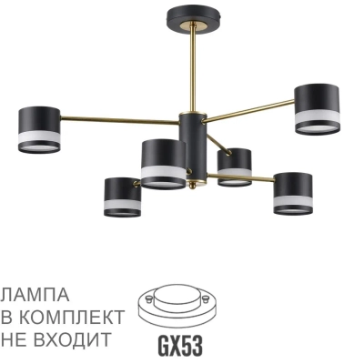 8240/6C COMFI LN26 239 черный/латунь, металл/акрил Люстра потолочная LED GX53 6*7W 220V LANIKA