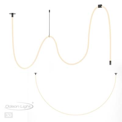 4391/40CL HIGHTECH ODL24 263 черный/металл/канат Потолочный св-к встраиваемый (2 крепления и крючок в комплекте) IP20 LED 40W 1580Лм 4000K CORDA