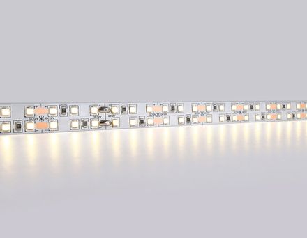 Светодиодная лента двухрядная GS1701 2835 240Led/ 24W m/ 12V IP20 3000K/ 5000*10*1.2mm/ кратность резки 25mm (2 конт.)
