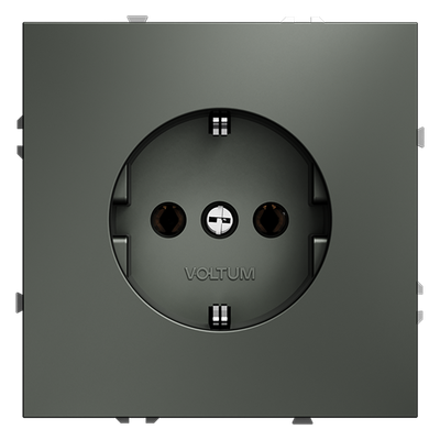 VLS040106 Розетка встраиваемая VOLTUM S70 с заземлением 16А, (титан) (ТМ Maytoni)