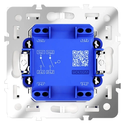 VLS020101 Выключатель встраиваемый VOLTUM S70 двухклавишный 10А, (белый глянцевый). (ТМ Maytoni)