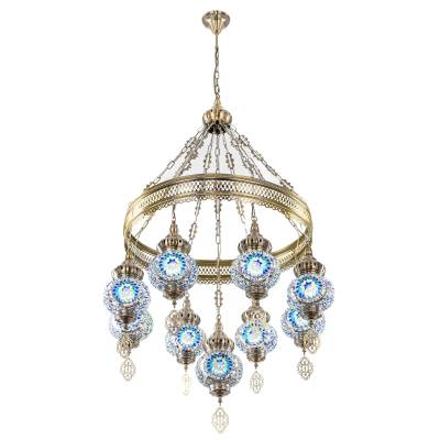 CL419186 Каир Мозаика Синяя Люстра